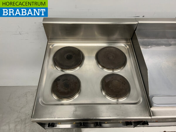 RVS Lotus Baklijn 4 pits, Bakplaat en dubbele friteuse 2 x 10 liter 212 cm 400V Horeca - Afbeelding 4