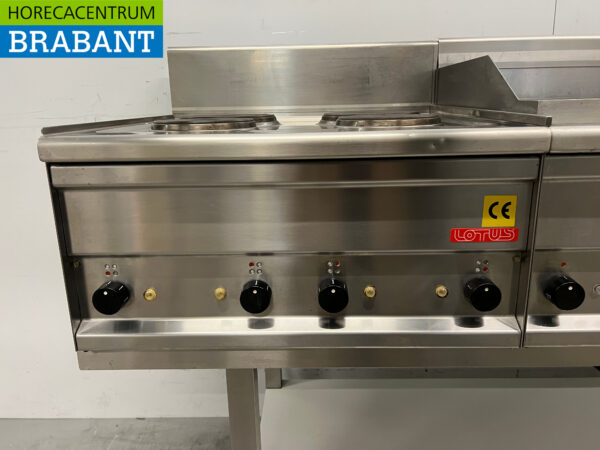 RVS Lotus Baklijn 4 pits, Bakplaat en dubbele friteuse 2 x 10 liter 212 cm 400V Horeca - Afbeelding 8