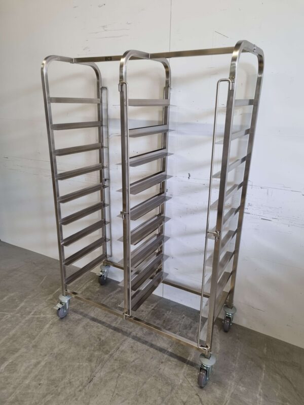RVS HCB Regaalwagen voor 18 waskratten waskorven 50 x 50 cm Horeca - Afbeelding 2