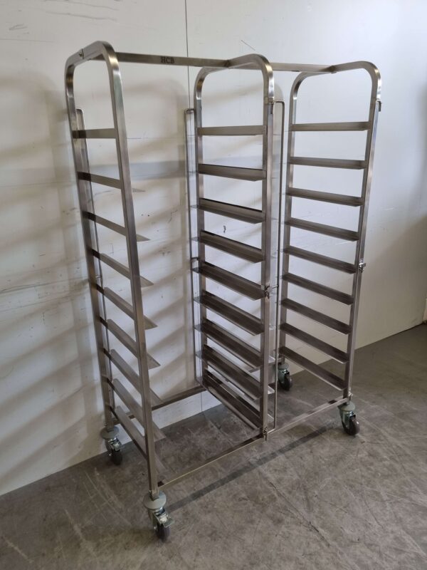 RVS HCB Regaalwagen voor 18 waskratten waskorven 50 x 50 cm Horeca - Afbeelding 3