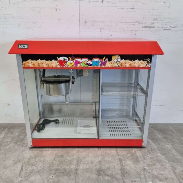 Popcornmachine Popcorn machine met warmhoudvitrine 230V Braderie Markt Horeca