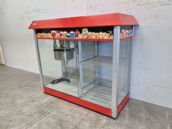 Popcornmachine Popcorn machine met warmhoudvitrine 230V Braderie Markt Horeca - Afbeelding 2