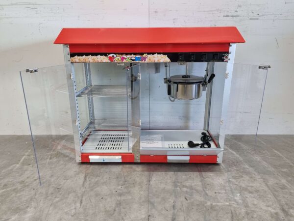Popcornmachine Popcorn machine met warmhoudvitrine 230V Braderie Markt Horeca - Afbeelding 5