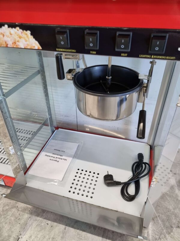Popcornmachine Popcorn machine met warmhoudvitrine 230V Braderie Markt Horeca - Afbeelding 6