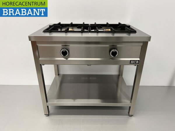 HCB RVS Pannenkoekenfornuis 2 branders 2 x 8 kW 90 cm GAS Horeca