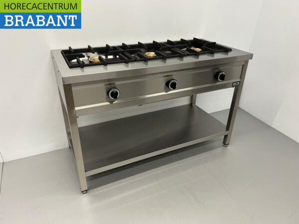 HCB RVS Pannenkoekenfornuis 3 branders 3 x 8 kW 129 cm GAS Horeca - Afbeelding 3