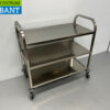 RVS Serveerwagen Dienwagen 3 lagen 95 cm Horeca - Afbeelding 2