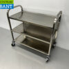 RVS Serveerwagen Dienwagen 3 lagen 95 cm Horeca - Afbeelding 3