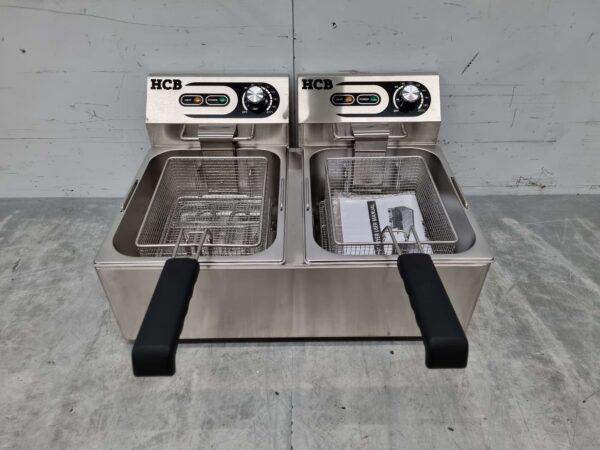RVS Dubbele Friteuse Frituur 2 x 6 liter 230V Horeca - Afbeelding 4