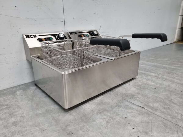 RVS Dubbele Friteuse Frituur 2 x 6 liter 230V Horeca - Afbeelding 5
