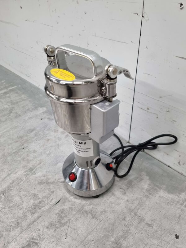 RVS Elektrische kruidmolen kruidenmolen graanmolen specerijenmolen 100 gram 230V Horeca - Afbeelding 2