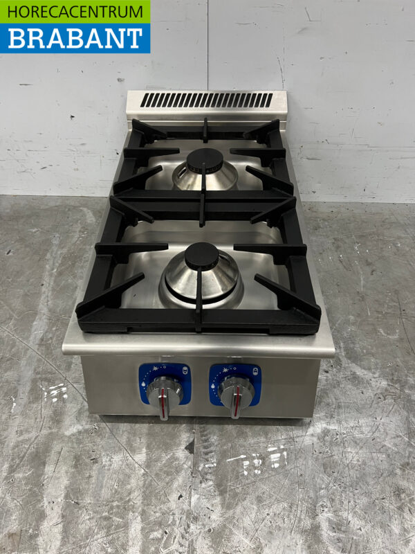 RVS 2 pits Opzet Fornuis gasfornuis 40 cm Horeca