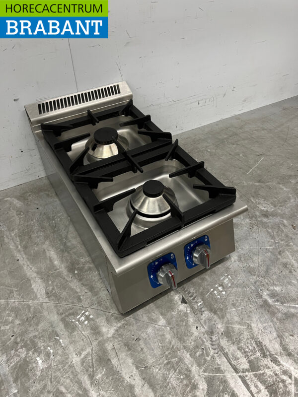 RVS 2 pits Opzet Fornuis gasfornuis 40 cm Horeca - Afbeelding 3
