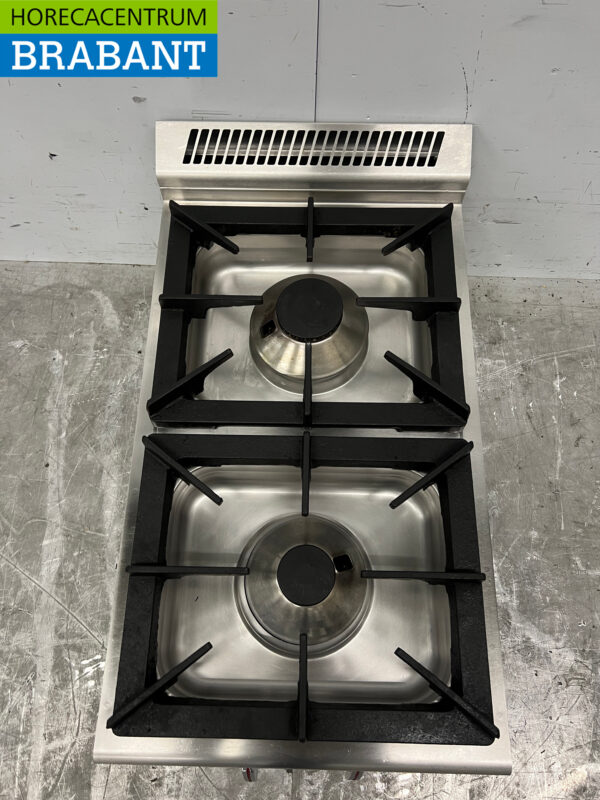 RVS 2 pits Opzet Fornuis gasfornuis 40 cm Horeca - Afbeelding 4
