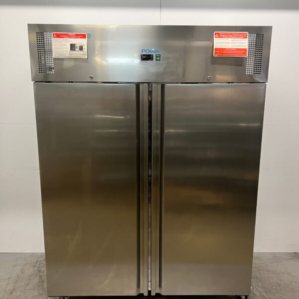 RVS Polar U635 Dubbeldeurs 2-deurs Vriezer Vrieskast 1300 liter 230V Horeca