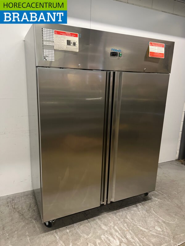 RVS Polar U635 Dubbeldeurs 2-deurs Vriezer Vrieskast 1300 liter 230V Horeca - Afbeelding 2