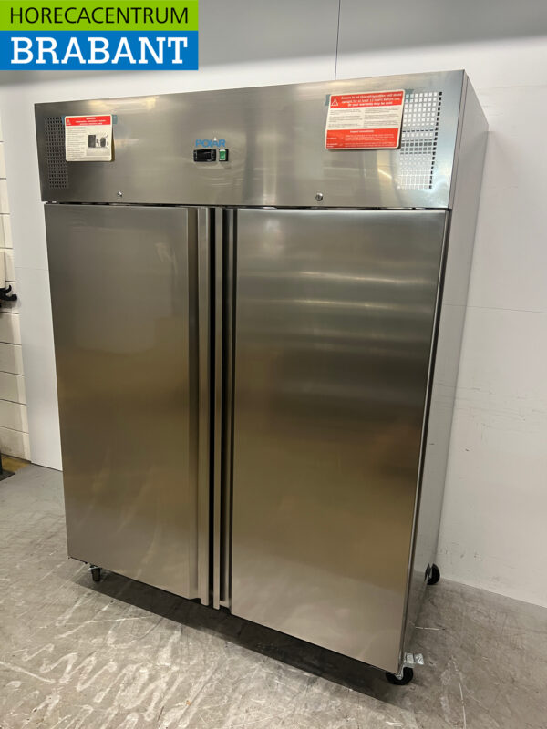 RVS Polar U635 Dubbeldeurs 2-deurs Vriezer Vrieskast 1300 liter 230V Horeca - Afbeelding 3