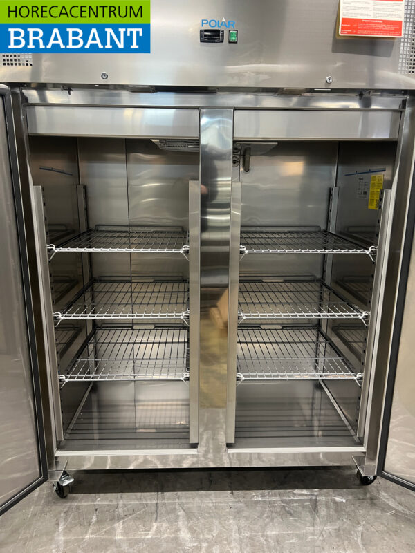 RVS Polar U635 Dubbeldeurs 2-deurs Vriezer Vrieskast 1300 liter 230V Horeca - Afbeelding 4