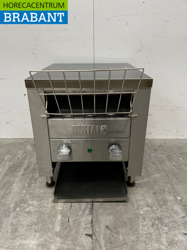 RVS Buffalo DB175 Doorloop toaster Broodrooster Conveyor oven 400 stuks 230V Horeca