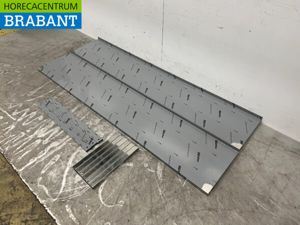 RVS Dubbel wandschap schap 200 x 40 cm Horeca - Afbeelding 2