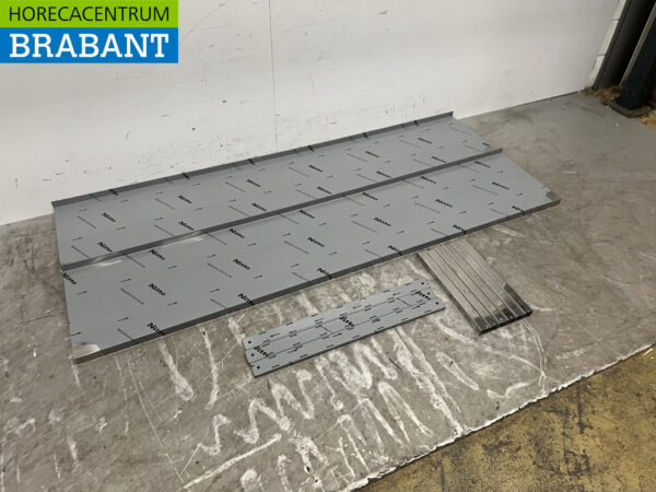 RVS Dubbel wandschap schap 200 x 40 cm Horeca - Afbeelding 3