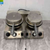 RVS Dubbel Wafelijzer met timer stroopwafel ijshoorn 230V Horeca