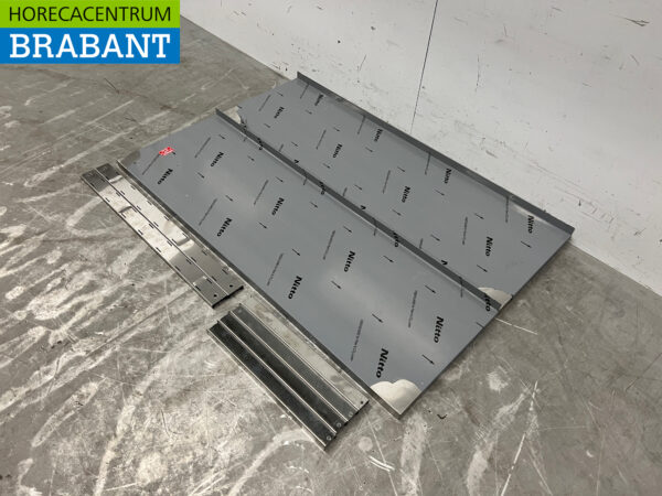 RVS Dubbel wandschap schap 120 x 40 cm Horeca - Afbeelding 2