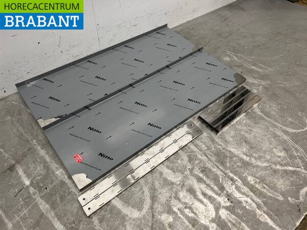 RVS Dubbel wandschap schap 120 x 40 cm Horeca - Afbeelding 3