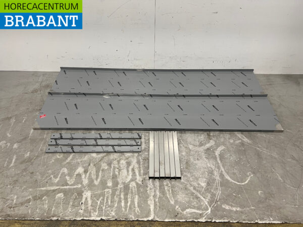 RVS Dubbel wandschap schap 200 x 40 cm Horeca