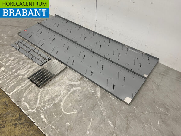 RVS Dubbel wandschap schap 200 x 40 cm Horeca - Afbeelding 2