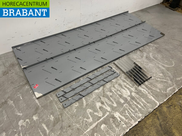 RVS Dubbel wandschap schap 200 x 40 cm Horeca - Afbeelding 3