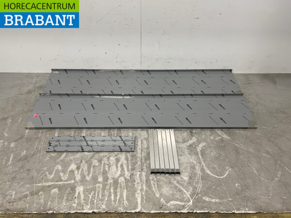 RVS Dubbel wandschap schap 200 x 40 cm Horeca