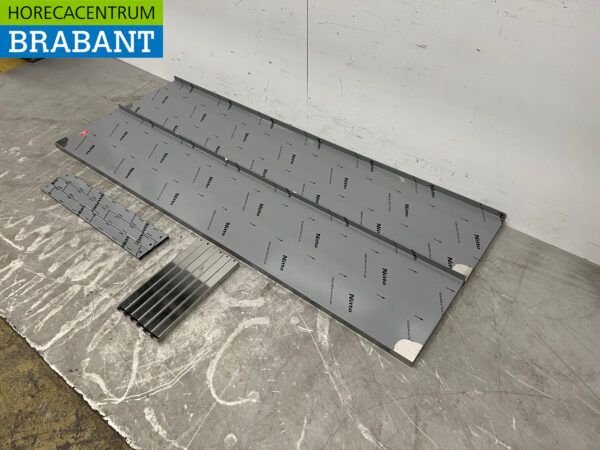 RVS Dubbel wandschap schap 200 x 40 cm Horeca - Afbeelding 2