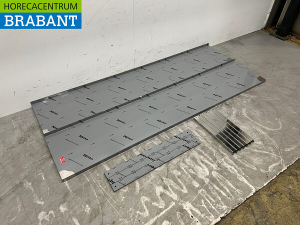 RVS Dubbel wandschap schap 200 x 40 cm Horeca - Afbeelding 3