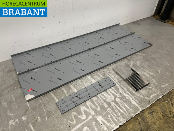 RVS Dubbel wandschap schap 200 x 40 cm Horeca - Afbeelding 3