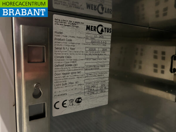 RVS Mercatus Koelwerkbank 2 deuren en 1 lade 147 cm 230V Horeca - Afbeelding 6