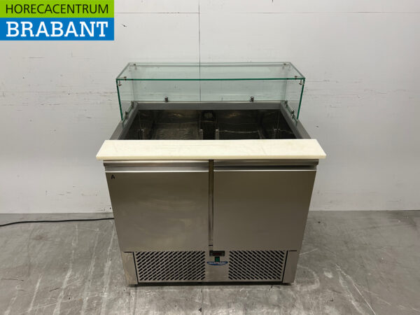 RVS Tecnodom Koelwerkbank Saladette 2 deuren 90,5 cm 230V Horeca