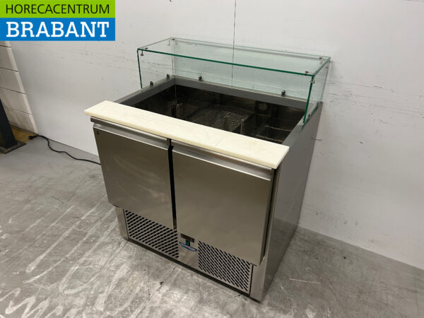 RVS Tecnodom Koelwerkbank Saladette 2 deuren 90,5 cm 230V Horeca - Afbeelding 2