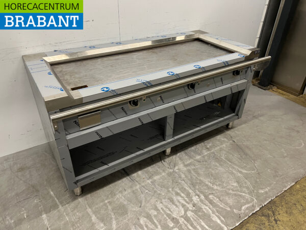 RVS Teppanyaki grill bakplaat grillplaat Premium-line 144 cm GAS Horeca - Afbeelding 3