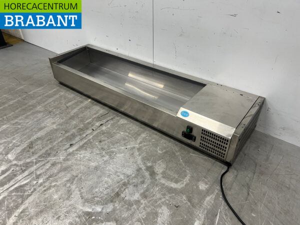 RVS Opzetvitrine Opzet koelvitrine saladière 6 x 1/3 GN 150 cm Horeca - Afbeelding 2
