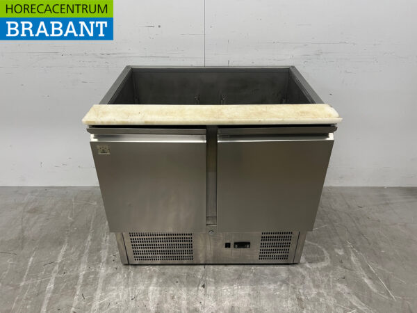 RVS Koelwerkbank Saladette 2 deuren 90 cm 230V Horeca