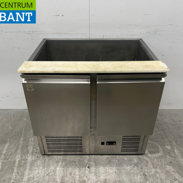 RVS Koelwerkbank Saladette 2 deuren 90 cm 230V Horeca