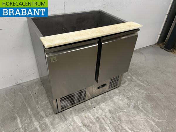 RVS Koelwerkbank Saladette 2 deuren 90 cm 230V Horeca - Afbeelding 3