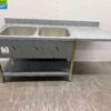 RVS Spoeltafel dubbele spoelbakken Premium-line 160 cm Horeca