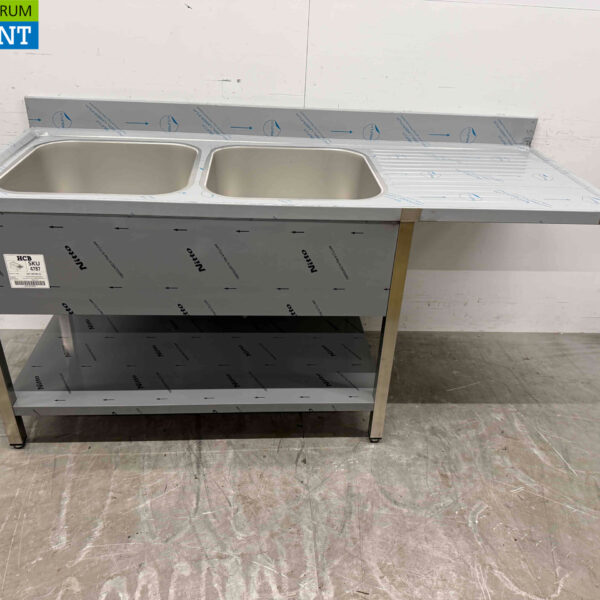 RVS Spoeltafel dubbele spoelbakken Premium-line 180 cm Horeca