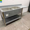 RVS Spoeltafel dubbele spoelbakken Premium-line 160 cm Horeca - Afbeelding 2