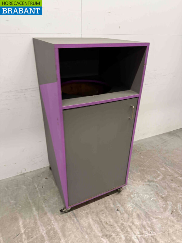Verrijdbare houten Prullenbak Vuilnisbak 59 cm Horeca - Afbeelding 3