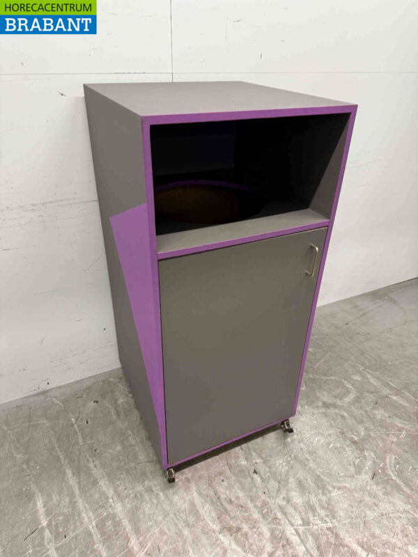 Verrijdbare houten Prullenbak Vuilnisbak 59 cm Horeca - Afbeelding 6