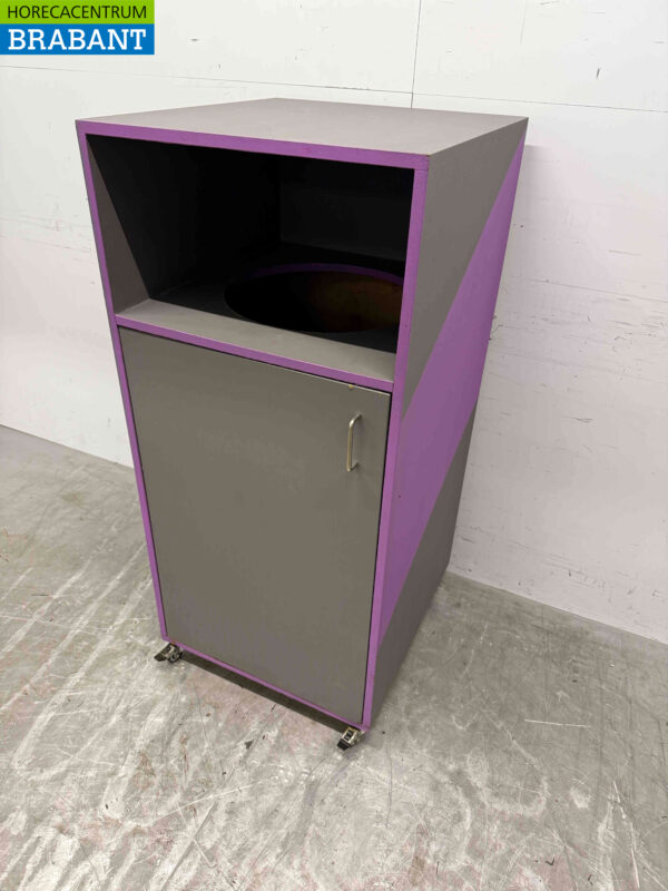 Verrijdbare houten Prullenbak Vuilnisbak 59 cm Horeca - Afbeelding 7
