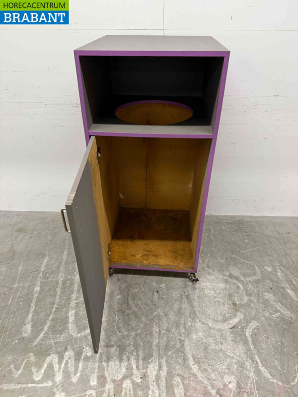 Verrijdbare houten Prullenbak Vuilnisbak 59 cm Horeca - Afbeelding 8